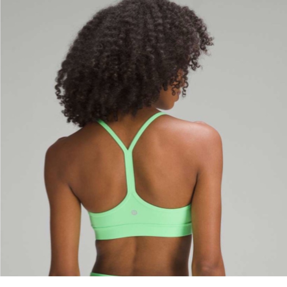 Lululemon Women's Neon Green Flow Y Nulu Sports Bra - Picture 2 of 5